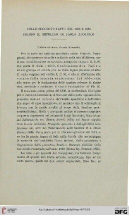 23: Delle scoperte fatte nel 1838 e 1850 presso il sepolcro di Paolo Apostolo