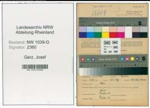 Entnazifizierung Josef Gerz , geb. 03.09.1911 (Buchhalter)