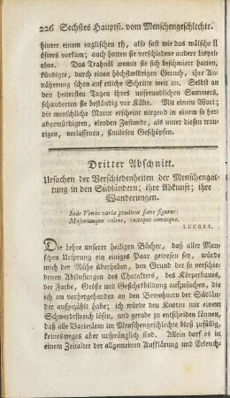 Dritter Abschnitt. Ursachen der Verschiedenheiten der Menschengattung in den Südländern; ...