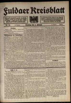 Ausgabe vom Dienstag, den 04. Februar 1913.