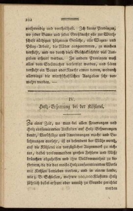 IV. Holz-Ersparung bei der Köhlerei