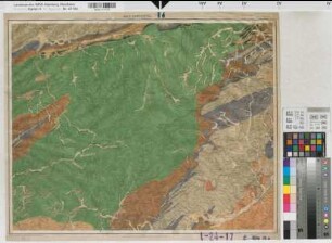 Rheinprovinz Westfalen (Provinz) geologische Karte der Rheinprovinz und der Provinz Westfalen auf Grundlage der v. Dechenschen Geologischen Karte und der Königlichen Generalstabs Karte 17. Sektion Berleburg