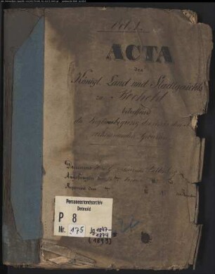 Protokollakten der Gerichtskommission I Bocholt mit den Orten Anholt, Bocholt, Dingden und Rhede (Juden G 1847-1874)