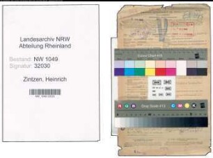 Entnazifizierung Heinrich Zintzen , geb. 29.12.1892 (Steuerberater)