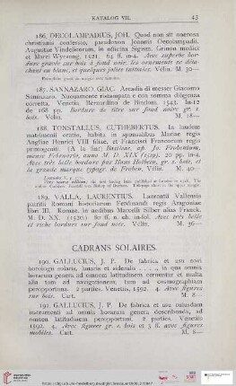 Cadrans Solaires (Nr. 190 - 199)