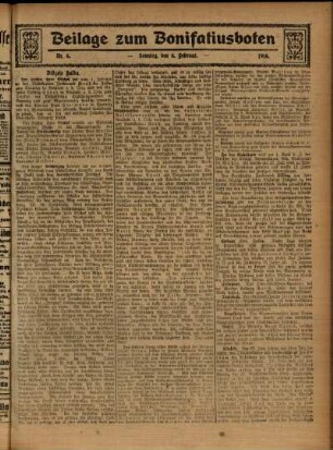 Zweite Ausgabe vom Sonntag, den 06. Februar 1916.
