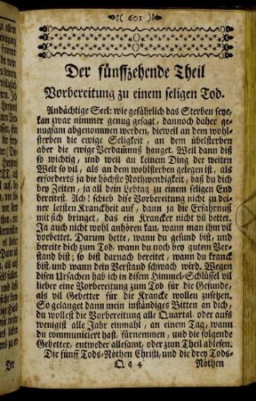 Vorbereitung zu einem seligen Tod. - Das Salve Regina Teutsch.
