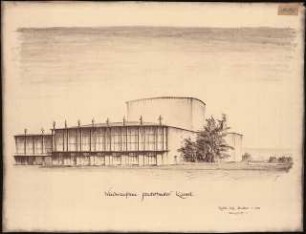 Staatstheater Kassel: (Lichtpause von Inv.Nr. 35778): Platzansicht 1:100