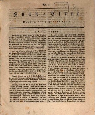 Morgenblatt für gebildete Stände. Kunst-Blatt. 1820