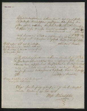 Schuldschein für Moses Mendelssohn : 28.09.-30.09.1773
