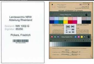 Entnazifizierung Friedrich Pickers, geb. 07.06.1893 (Buchhalter)