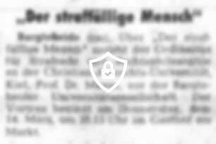 "Der straffällige Mensch"