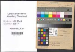 Entnazifizierung Karl Katterfeld , geb. 15.12.1920 (Angestellter)