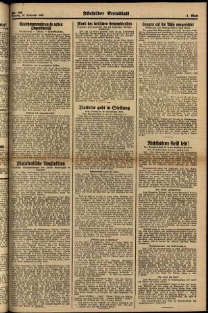 Zweite Ausgabe vom Montag, den 18. November 1940.