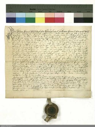 Revers Johann Heinrich Wilhelms von Praunheim bezüglich der Belehnung mit Gütern bei Praunheim und Eschersheim durch Adalbert [von Schleifras], Abt von Fulda