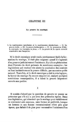 Chapitre III La preuve du mariage.
