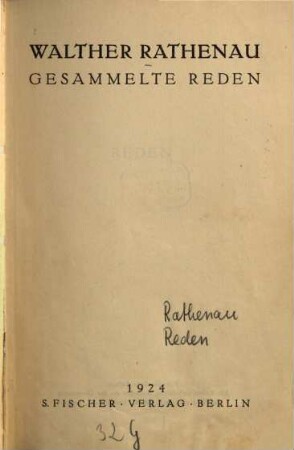Gesammelte Reden