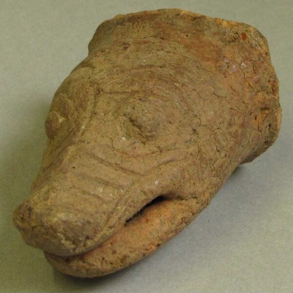 Animal head made of clay