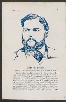 Antonio Lorda - Nació el 11 de febrero de 1845. - Murió el 16 de mayo de 1870.