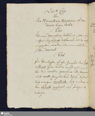 2. Cap. Von den Derivatione temporum et modorum beym Verbo.