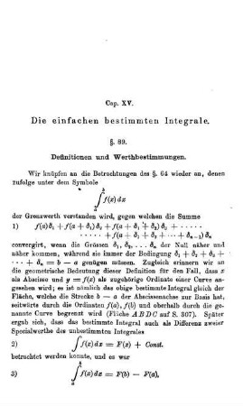 Cap. XV. Die einfachen bestimmten Integrale.