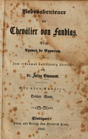 Liebesabenteuer des Chevalier von Faublas, 3