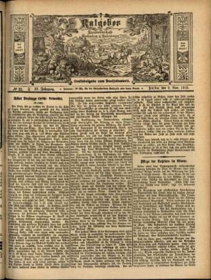 Ausgabe vom Sonntag, den 02. November 1913.
