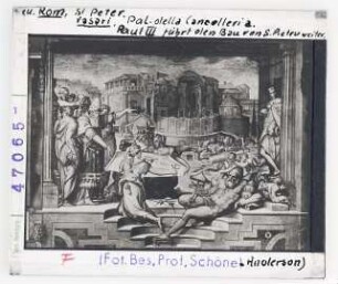 Rom, St. Peter: Vasari, Paul III führt den Bau der Peterskirche weiter. Palazzo della Cancelleria