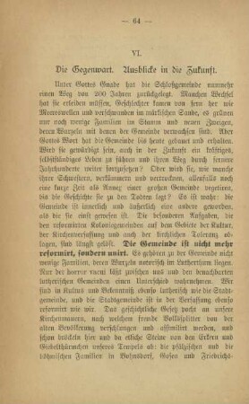VI. Die Gegenwart. Ausblicke in die Zukunft