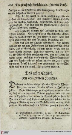 Das achte Capitel: Von den Orakeln Jupiters