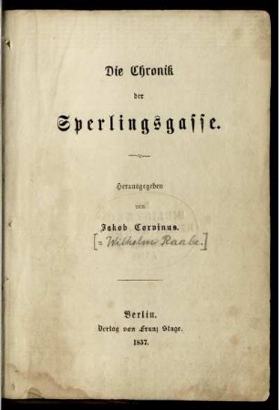 Die Chronik der Sperlingsgasse