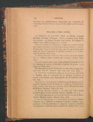 Otros libros y folletos recibidos