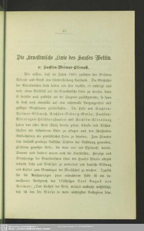 Die Ernestinische Linie des Hauses Wettin