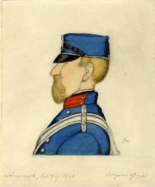 Uniformbild, Dragoneroffizier der dänischen Armee (1864)