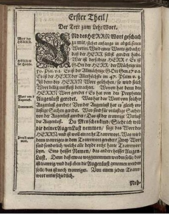 Erster Theil/ Der Text zum LehrWort.