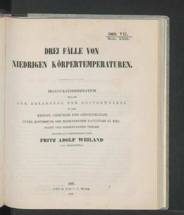 Drei Fälle Von Niedrigen Körpertemperaturen.