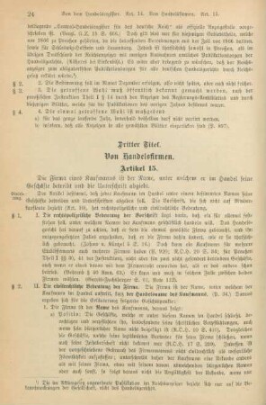 Dritter Titel. Von Handelsfirmen