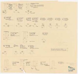 Haus und Garten Paul Neuerburg, Köln-Marienburg: Technischer Plan Zusammenstellung Innentüren 1:50