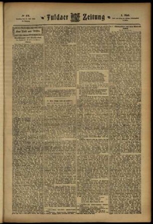 Dritte Ausgabe vom Samstag, den 27. Juli 1912.