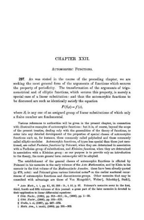 Chapter XXII. Automorphic Functions.