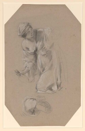 Vouet, Simon: Zeichnungen II, Blatt 70: Studien für eine der beiden Töchter Loths - BSB Cod.icon. 397 b(70