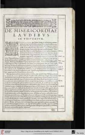 De misericordiae lavdibvs in vniversvm