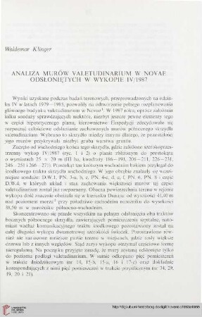 6: Analiza murów valetudinarium w Novae odsłoniętych w wykopie IV/1987