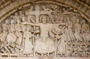 Frankreich. Limousin. Correze. Beaulieu sur Dordogne. Eglise Saint Pierre. Abteikirche. Südportal. Tympanon. Romanische Skulpturen von 1125