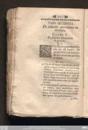 Pars Secunda De subiecto operationis in theologia.