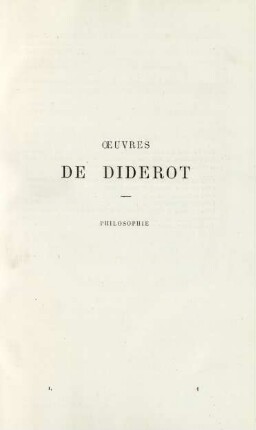 Oeuvres de Diderot. Philosophie