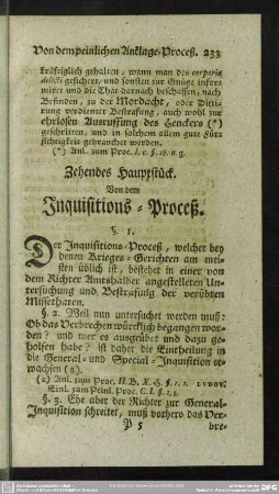 Zehendes Hauptstück. Von dem Inquisitions-Proceß