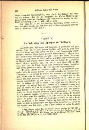 Capitel V [VIII]. Die Nekrologe und Epitaphe auf Molière.