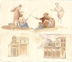 Lange, Ludwig; Lange - Archiv: XII.3 Malereien, vorw. figürlich (it. Renaissance) - Figuren u. Architektur (Ansichten, Perspektive)