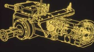 Schemazeichnung: Traktor, Antriebs- und Anbausystem, Getriebe